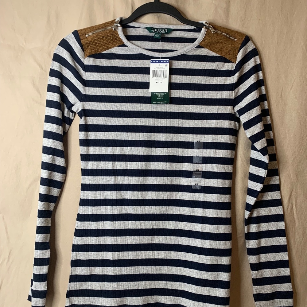 NEW - Unique Ralph Lauren Women’s Ribbed Top- Size XS/TP